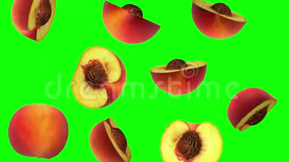 桃瓣落在绿屏上无缝环CG视频的预览图