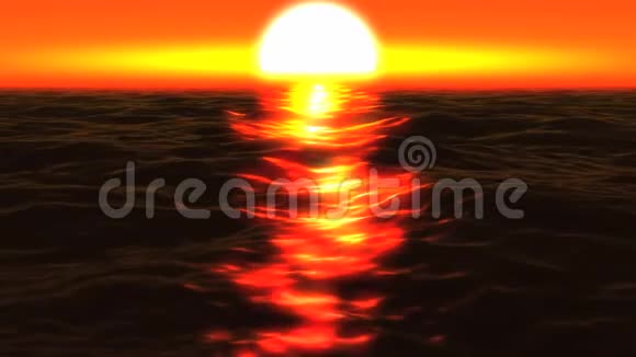 夕阳海洋阳光倒影视频的预览图