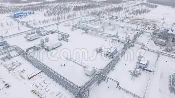 冬季煤气厂建设的上景视频的预览图