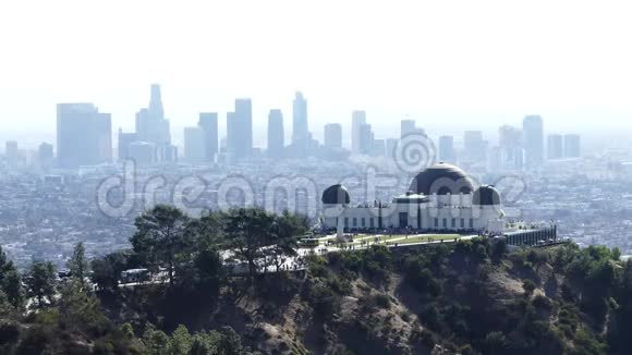 洛杉矶市中心晨景与格里芬天文台视频的预览图