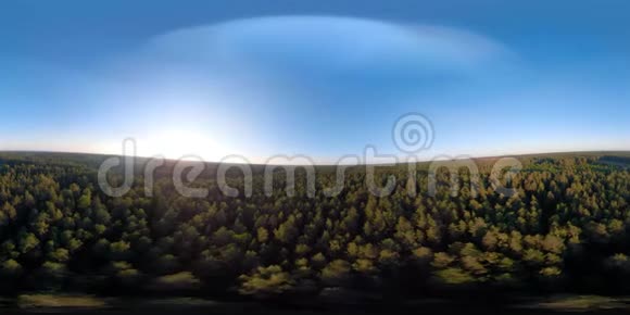 穿越绿色森林的VR360飞行视频的预览图