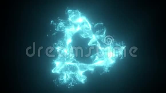 蓝色火焰的特殊背景燃烧的形状三维渲染视频的预览图