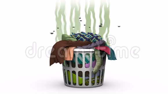 洗衣篮在禁止标志卡通风格的3D动画视频的预览图