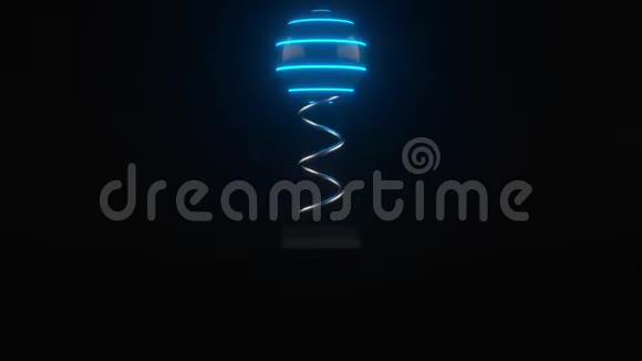 蓝色荧光球连接春舞三维渲染视频的预览图