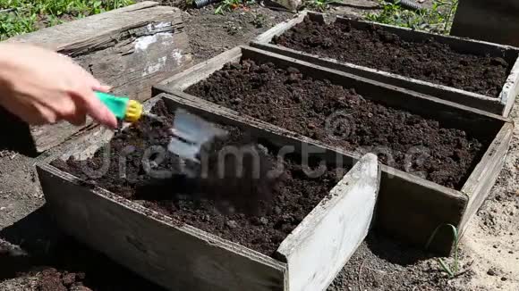 带花园床的园丁视频的预览图