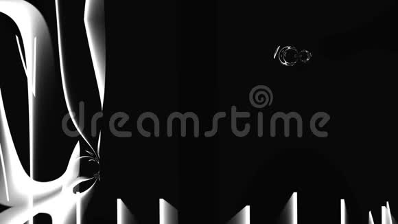 三维创意螺旋和波浪运动的黑白颜色高清循环视频的预览图