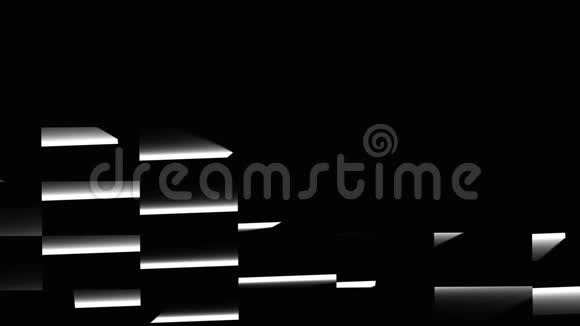 三维创意螺旋和波浪运动的黑白颜色高清循环视频的预览图