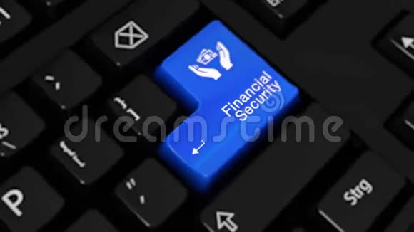 计算机键盘按钮上的财务安全旋转运动视频的预览图