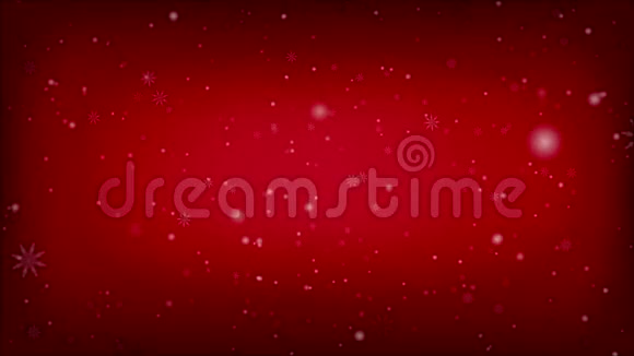 圣诞快乐雪花飘落红彤彤的背景闪耀视频的预览图