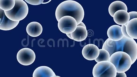 蓝色气泡背景动画无缝可循环4kUHD蓝色气泡的动态动画生长序列视频的预览图