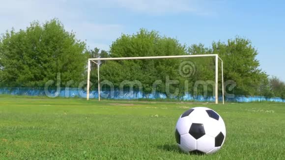 草地上的足球背景是一个足球门视频的预览图