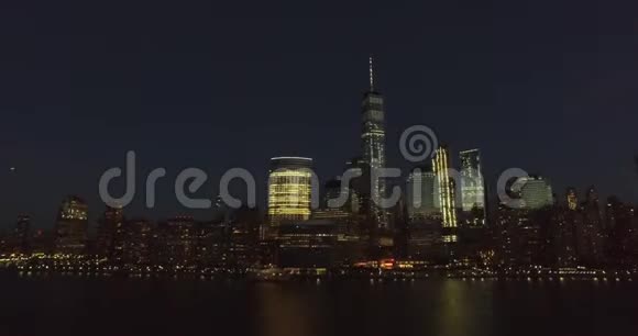 4k时间推移纽约夜间的城市景观美国纽约视频的预览图