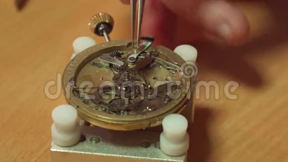 手表制造商将齿轮放入中继器机构视频的预览图
