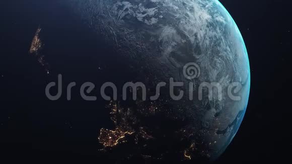 地球在太空中欧罗巴灯视频的预览图