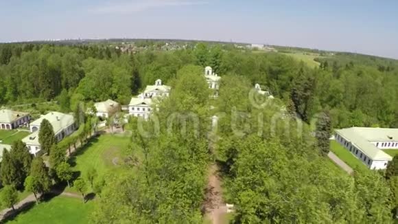 莫斯科Tsaritsyno博物馆和保护区的鸟瞰景观视频的预览图
