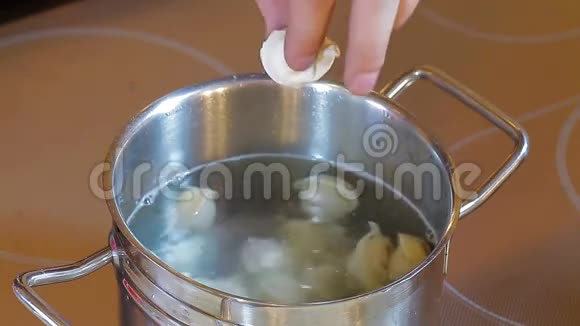 把肉汤圆放进锅里视频的预览图