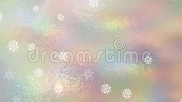 冬季雪花彩虹背景视频的预览图