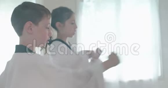 青少年练习武术的慢镜头视频的预览图
