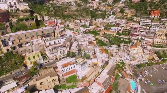 鸟瞰Positano照片美丽的地中海村庄阿马尔菲海岸CostieraAmalfitana意大利最好的地方旅行视频的预览图