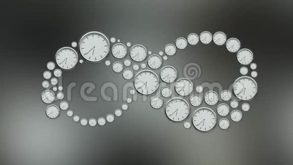 无限符号由时间推移时钟制成视频的预览图