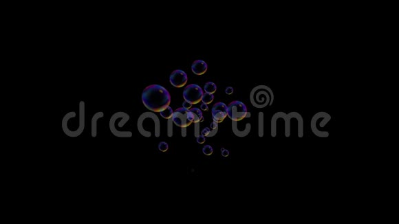 抽象3d皂泡背景一束肥皂泡在黑暗背景下产生动画三维循环抽象背景视频的预览图