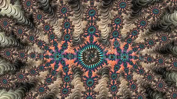 七彩变色纹理分形图案波纹效应设计抽象艺术品视频的预览图