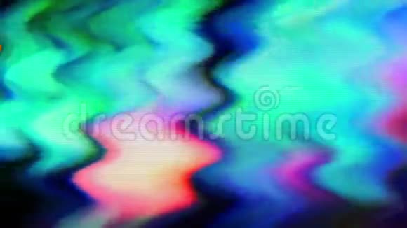抽象霓虹未来主义潮流全息背景闪闪发光的老视频模拟磁带效果视频的预览图