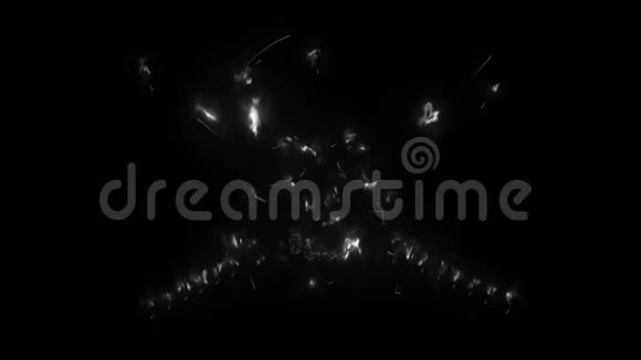骷髅霓虹灯招牌头骨和交叉骨夜晚光明广告视频的预览图