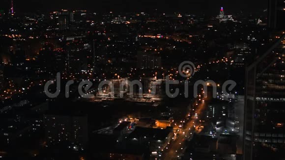 晚上在莫斯科的空中观光循环视频的预览图
