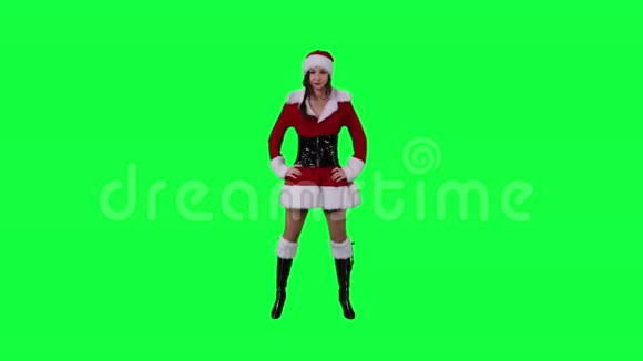 圣诞老人的助手舞蹈色度键绿色屏幕视频的预览图