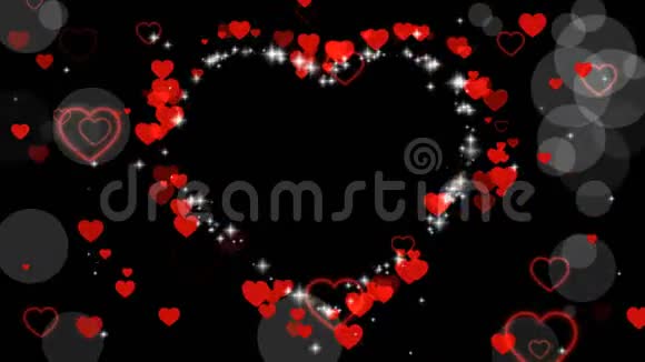 情人节的动画框架的心脏覆盖视频问候爱的心灵框架地点为文本节日边界视频的预览图