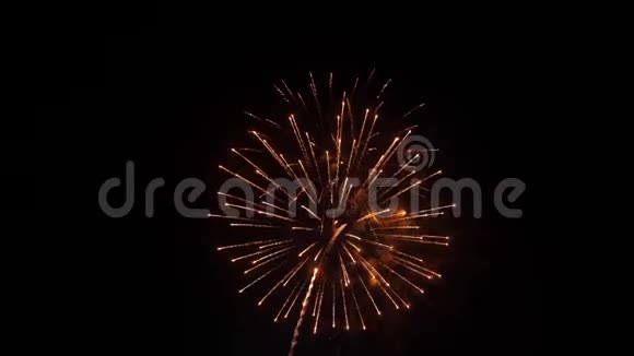 夜空中惊人的烟花爆炸慢动作3840x2160视频的预览图
