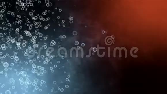 移动气泡的红色和浅蓝色背景循环动画视频的预览图