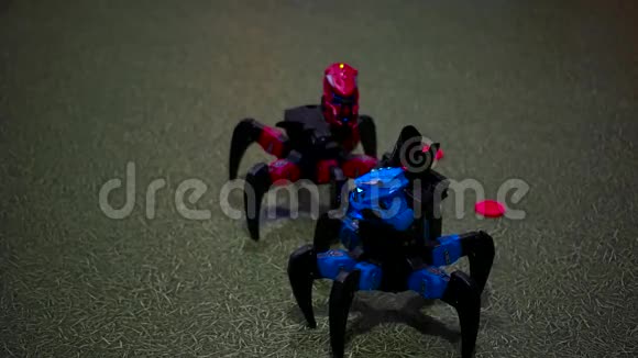 机器人蜘蛛正在对抗特写镜头视频的预览图
