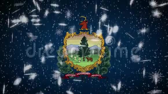 佛蒙特州降雪新年和圣诞节背景循环视频的预览图