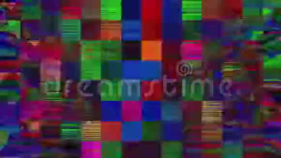 抽象五彩霓虹闪耀的背景奇幻的90年代像素艺术无缝视频视频的预览图