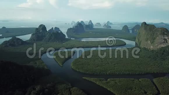 鸟瞰泰国范恩加湾视频的预览图