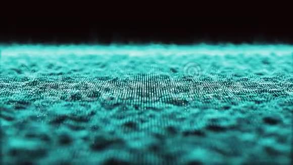 移动蓝色粒子的抽象背景接口元素实地深度图形噪声变化声音视频的预览图