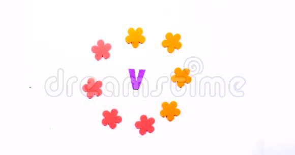 移动蓝色字母V的英语字母在白色背景上跳舞的信视频的预览图
