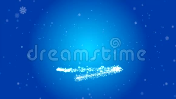 圣诞树和蓝色背景下的雪花视频的预览图