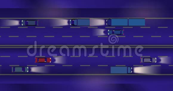 夜间在公路上超速行驶的动画视频的预览图