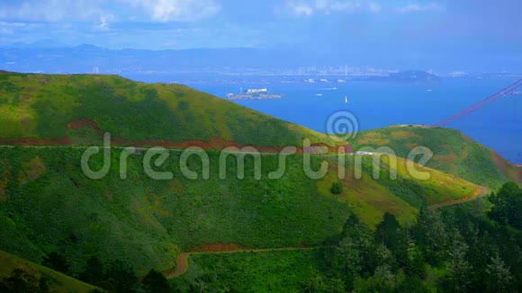 旧金山马林海德和炮台公园美丽的山丘视频的预览图