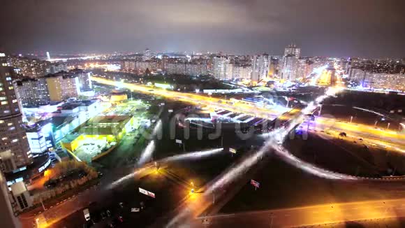 夜景高速公路时间流逝视频的预览图