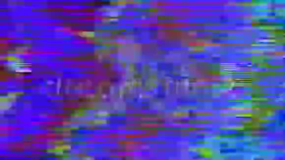 休闲动态的网络朋克时髦闪亮的背景旧电视录像视频的预览图