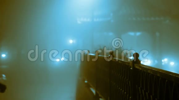 夜雾和一对相爱的夫妇慢动作视频的预览图
