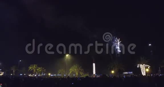 新年前夜的烟花公众智能手机视频的预览图