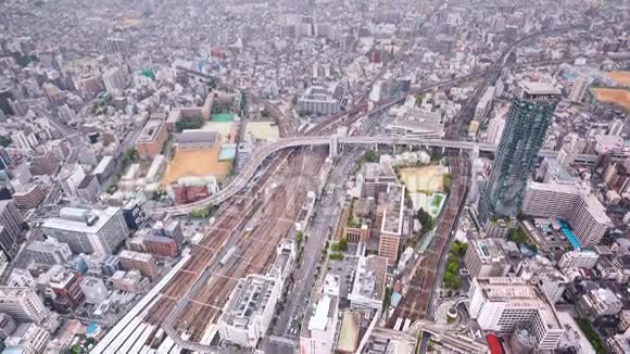 日本大阪交通鸟瞰图时间视频的预览图