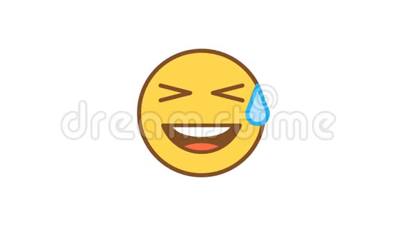 Emoticon笑着把汗滴在额头上动画表情阿尔法通道视频的预览图