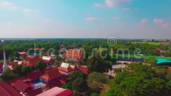 泰国阿育塔亚的空中射击寺庙视频的预览图
