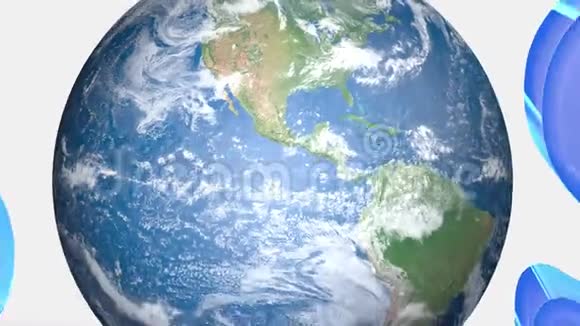 旋转地球三维渲染的Sos标志视频的预览图